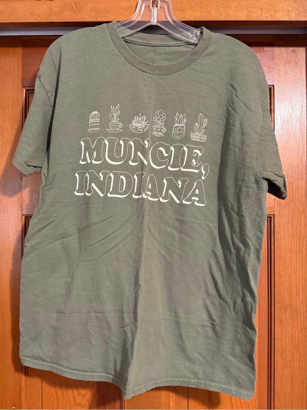 Muncie, Indiana Olive Green Graphic Tee